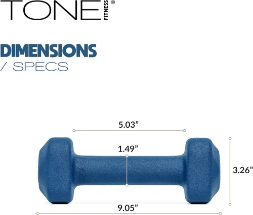 Miniatura 51 de Tone Fitness Pares de Mancuernas de Pesas de Neopreno con Cabeza Cuadrada Antirrodamiento Múltiples Opciones Azul