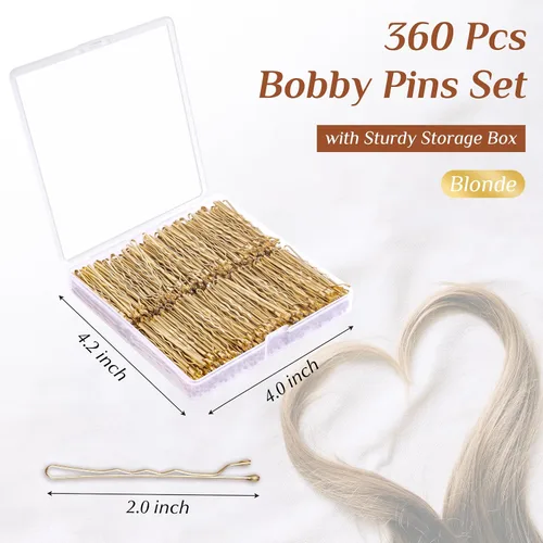 Miniatura 2 de Bobby Pins - 360 unidades, 2 pulgadas de alta calidad, sujeción segura, pasadores negros para niños, niñas y mujeres