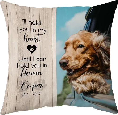 Miniatura 14 de Hyturtle Almohada personalizada conmemorativa de condolencia con inserción - 12"x12" impresa por ambas caras con nombre personalizado y foto