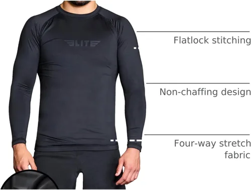 Miniatura 48 de Elite Sports MMA, BJJJ, No-Gi, protección de entrenamiento de manga corta
