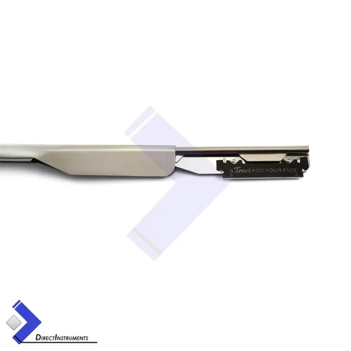 Miniatura 5 de Cuchillo plegable con mango de plástico rojo para hombre con filo recto y 10 cuchillas