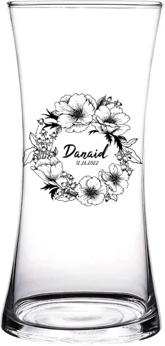 Miniatura 8 de Jarrón de vidrio moderno, florero de vidrio, florero de vidrio grabado, elegante decoración del hogar (juego de 1)