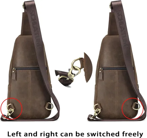 Miniatura 49 de LUKZIJAES Bolso bandolera de cuero genuino para hombre