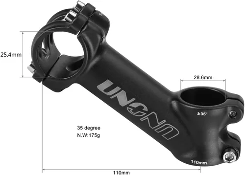Miniatura 2 de 25.4 vástago 4.331 in 35 grados FOMTOR Bike Manillar Stem Riser MTB vástago para bicicleta de montaña bicicleta carretera BMX MTB