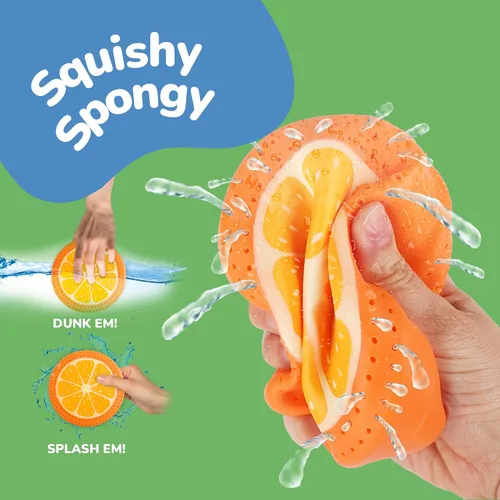 Miniatura 3 de ArtCreativity Juguetes de agua de frutas – Juego de 3 – Juguetes de baño esponjosos para niños – Colores vibrantes con 3 diseños diferentes