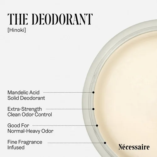 Miniatura 4 de Nécessaire The Deodorant Hinoki - Desodorante natural sin aluminio para mujeres y hombres. Tratamiento extra fuerte con ácido mandélico. Libre