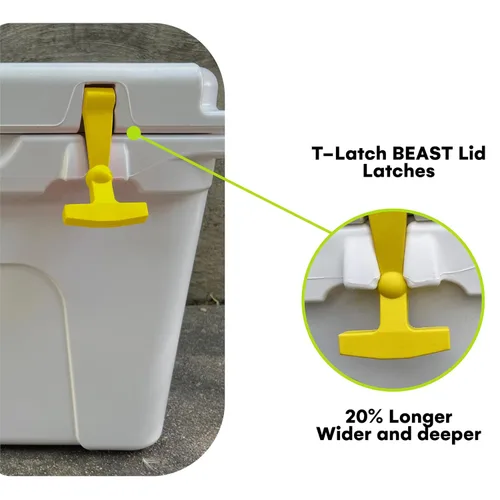 Miniatura 5 de Pestillos de repuesto para enfriadores duros Yeti Tundra y RTIC – Paquete de 2 correas amarillas para enfriadores – Piezas de repuesto para Amarillo