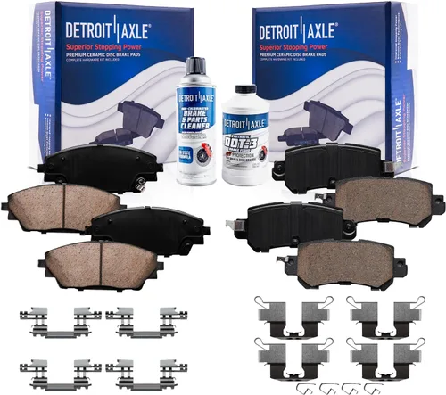 Miniatura 52 de Detroit Axle - Pastillas de freno traseras para Honda Odyssey 2011-2017 Pilot 2007-2013 MDX 2010-2013 ZDX 2010-2013 Pastillas de freno de cerámica
