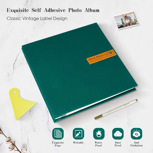 Miniatura 12 de Spbapr Álbum de fotos grande autoadhesivo magnético para manualidades, álbum de fotos DIY para fotos de 4 x 6, 5 x 7, 8 x 10, libro de recuerdos