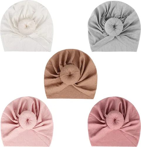DRESHOW BQUBO Baby Turban Hats Turban Bun Knot Baby Infant Beanie Baby Girl Soft Cute Toddler Cap