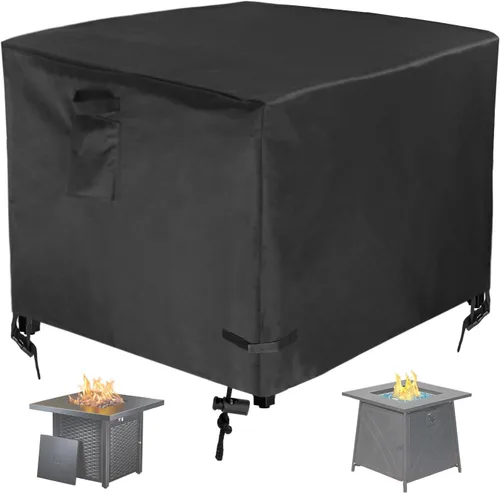 Miniatura 10 de Funda rectangular de 44 x 28 pulgadas para mesas de hoguera de gas al aire libre de 40 a 44 pulgadas, cubierta de mesa de hoguera para patio