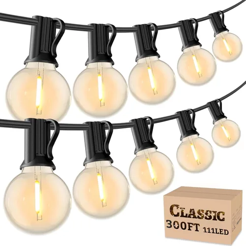 Miniatura 12 de RTTY Luces de Cadena para Exteriores de 25 pies, Luces Globo LED G40 para Patio con 13 Bombillas de Plástico, Irrompibles Impermeables Conectables