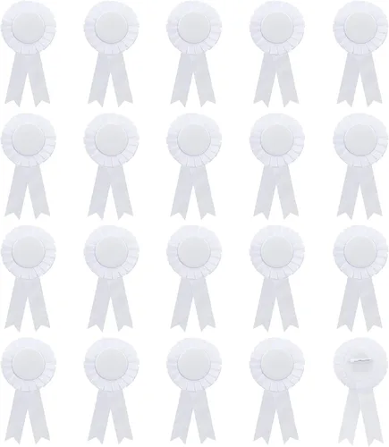 Miniatura 13 de CRASPIRE 20Pcs Blank Award Ribbons First Place Prize Dodger Blue 6.1 x 2.9In Flat Round Winner Victory Recognition Polyester Rosette Badge Brooches