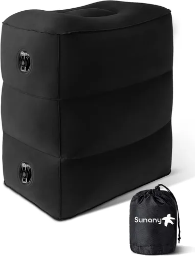 Sunany Almohada inflable para descansar los pies, almohada de viaje en avión para adultos, cojines de altura ajustable, para que los niños duerman