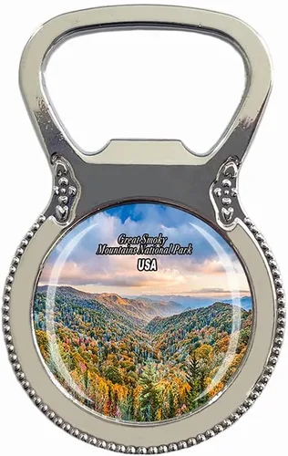 Estados Unidos 3D Great Smoky Mountains National Park Gatlinburg Abrebotellas de cerveza Abrebotellas de nevera imán de metal cristal cristal viaje