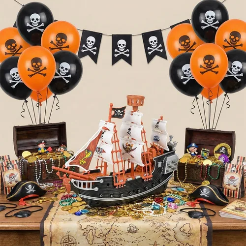 Miniatura 4 de Rhode Island Novelty - Barco pirata de 25 cm, uno por pedido