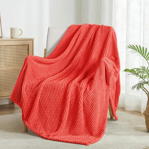 Miniatura 77 de Exclusivo Mezcla - Manta de vellón extragrande para sofá o cama, mantas supersuaves y cálidas con textura de gofre, acogedora, mullida y ligera Azul