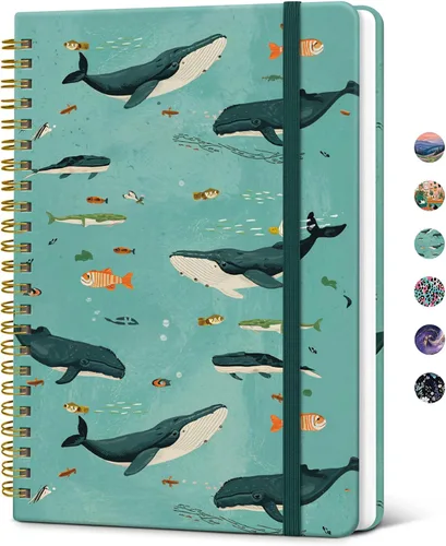 Miniatura 13 de Taja Cuaderno de Diario en Espiral con Líneas para Mujeres, A5 Lindo Cuaderno de Tapa Dura con Rayas Universitarias para Trabajo y Toma de Notas