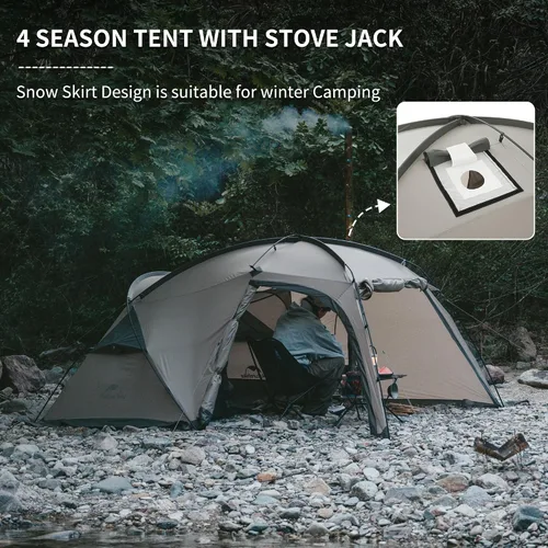 Miniatura 4 de Naturehike Massif - Tienda de campaña caliente con gato para estufa, resistente al viento, resistente al viento, para 4 estaciones, para 2/4