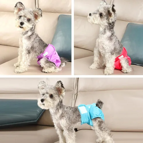 Miniatura 5 de wegreeco - Pañales para perras lavables y reutilizables de primera calidad, para perros medianos, grandes y pequeños; pañales para cachorros