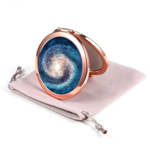 Miniatura 6 de Espejo Compacto Oro Rosa Espejo de Maquillaje Mini Espejo de Bolsillo Plegable Espejo de Mano Portátil de Doble Cara 2x 1x Aumento para Mujeres