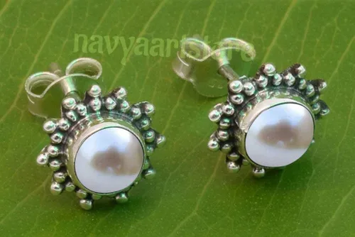 Miniatura 4 de Gemstone Stud Earring Stud Earrings- Handmade 925 Sterling Silver Stud Earring for Womens and Girl Chritmas Gifts