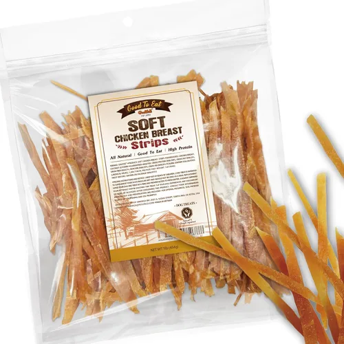 Miniatura 12 de Gootoe Golosinas para perros, carne seca de pollo para perros, golosinas de entrenamiento para perros; alta en proteínas, sin gluten