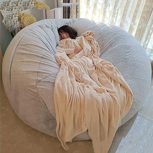 Miniatura 8 de Puf de 7 pies, funda de sofá para silla, lavable de tela de felpa suave de alta calidad, puf para juegos, tumbona gruesa y perezosa, juguetes