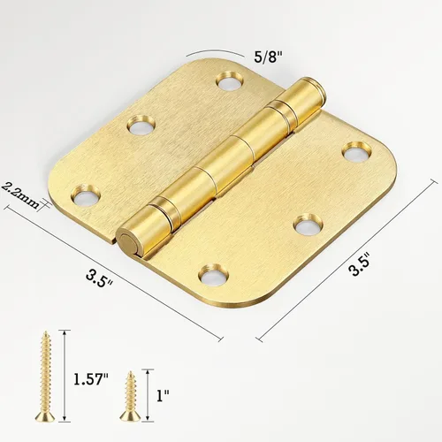 Miniatura 34 de Paquete de 30 bisagras redondeadas con radio de 5/8", de hierro, planas, herrajes para puertas, decoración de puertas dobles, habitación, oficina