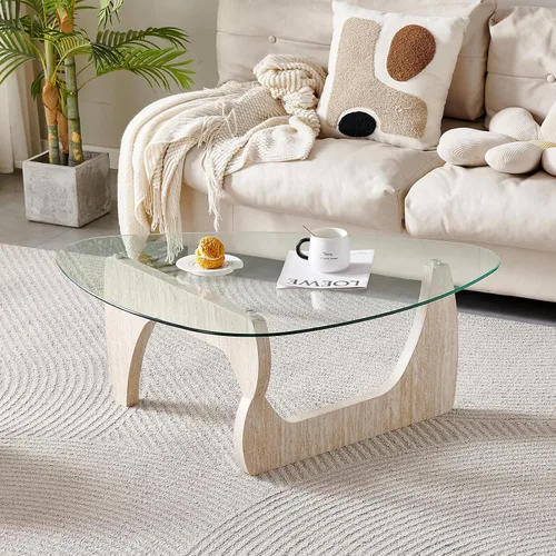 Btrpily Mesa de centro de madera, moderna mesa de centro de mármol, contemporánea, elegante, muebles de alta gama para tu sala de estar (piedra de