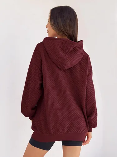 Miniatura 3 de MEROKEETY Sudadera acolchada de gran tamaño para mujer, de manga larga, con cordón y bolsillo