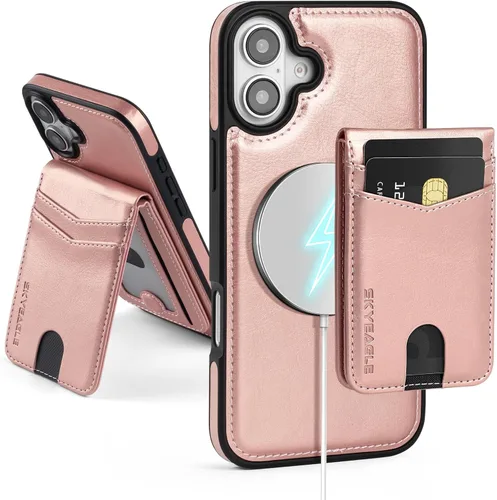 Miniatura 80 de SkyEagle Magsafe - Funda magnética 2 en 1 desmontable para iPhone 11 Pro Max con tarjetero, para mujeres y hombres, piel sintética con bloqueo RFID