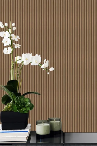 Miniatura 2 de Papel tapiz autoadhesivo con listones de madera, papel de contacto autoadhesivo de 11.8 x 118 pulgadas con efecto 3D, papel tapiz de madera extraíble