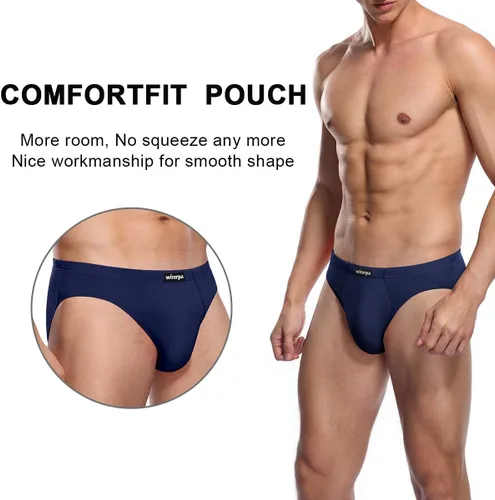 Miniatura 3 de wirarpa Men's Underwear Modal Microfiber Briefs No Fly Covered Waistband Silky Touch Underpants 4 Pack