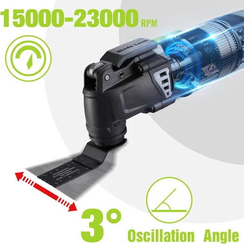 Miniatura 5 de WORKPRO Kit de múltiples herramientas oscilantes para Navidad, sierra oscilante reemplazable de bloqueo rápido con cable de 3.0 amperios con 7