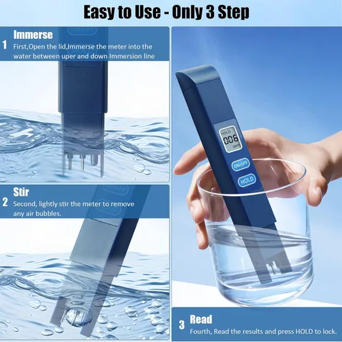 Miniatura 4 de TDS Medidor digital de agua, probador de calidad del agua, probador de agua para agua potable, preciso y fiable, 0-9990 PPM, ideal para el hogar