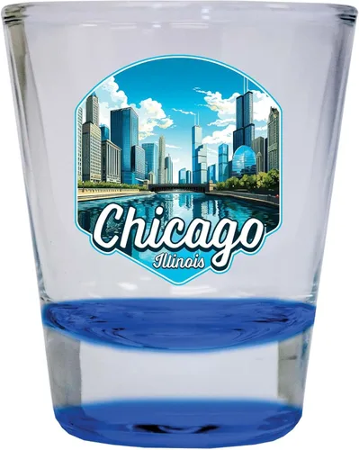 Miniatura 6 de Chicago Illinois A Souvenir - Vaso de chupito redondo transparente de 1.5 onzas Claro Individual