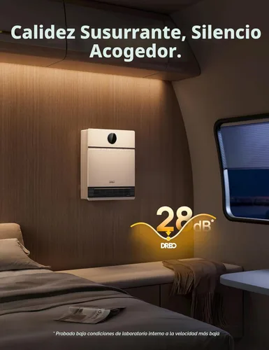 Miniatura 7 de Dreo Calentador de pared inteligente, calentador eléctrico IP24 con enchufe ALCI para uso en interiores, oscilación de 30°, termostato ajustable