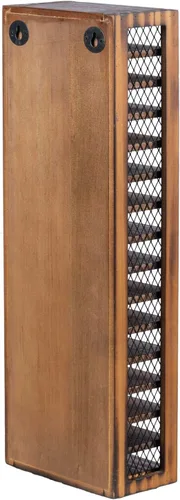 Miniatura 6 de FARM IN Almacenamiento de cinta de casete, torre de estante de casete estilo granja, ranura de 16 ranuras de una cara, madera quemada maciza rústica
