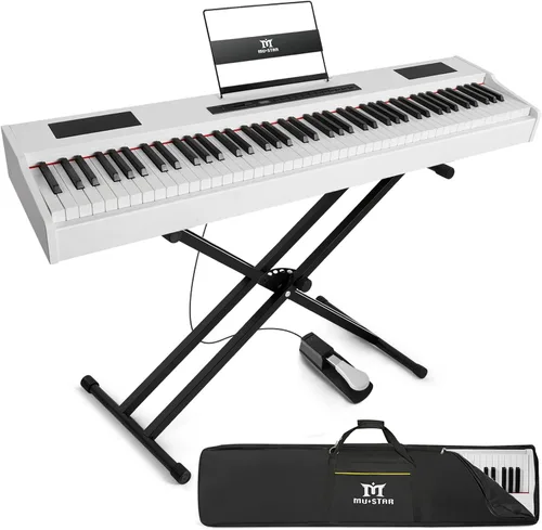 Piano digital MUSTAR 88 teclas, teclado pesado con acción de martillo, MDP-1300 teclado pesado con soporte, teclado de piano eléctrico de tamaño