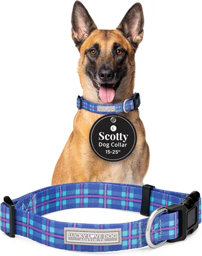 Miniatura 56 de Lucky Love Dog - Collar de perro ajustable con hebilla de fácil clic para los grandes, duradero y cómodo para perros machos y hembras, collar