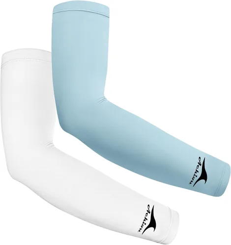 Miniatura 21 de Achiou Mangas de Brazo de Seda de Hielo Refrigerante, Mangas de Protección Solar UV de Verano, de Compresión UPF 50+ para Mujeres, Voleibol