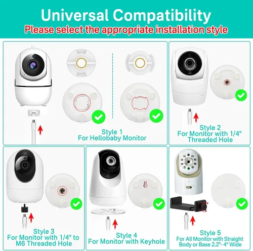 Miniatura 2 de Soporte de cámara de monitor de bebé ajustable en altura para HelloBaby, VTech, Infant Optics DXR-8 y DXR-8 Pro, Nanit Pro Baby Monitor Stand Wr