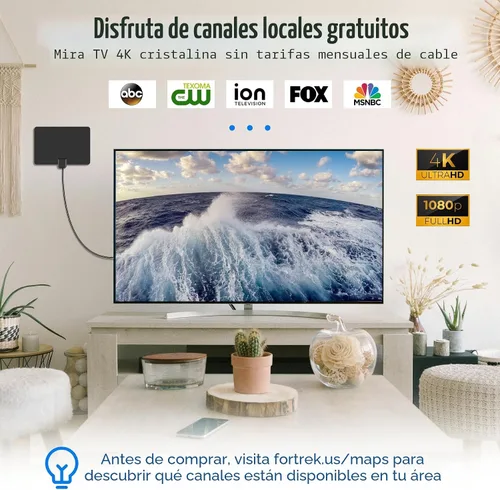 Miniatura 2 de Antena de TV para interiores, antena de TV digital 2026 para canales locales, antena HDTV para TV sin cable para TV inteligente/antigua Recepción