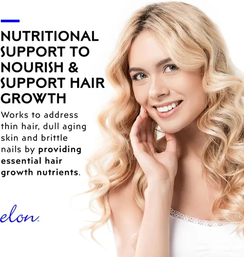 Miniatura 3 de Elon Gomitas de biotina para el crecimiento del cabello – 60 unidades de biotina 5000 mcg por porción para cabello, piel y uñas – Vitamina A, ácido