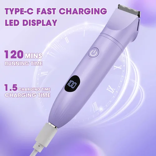 Miniatura 7 de Maquinillas de afeitar eléctricas para mujer, kit de depilación corporal 3 en 1 para cara, púbic, brazo, pierna, axila, recortadora de bikini, sin