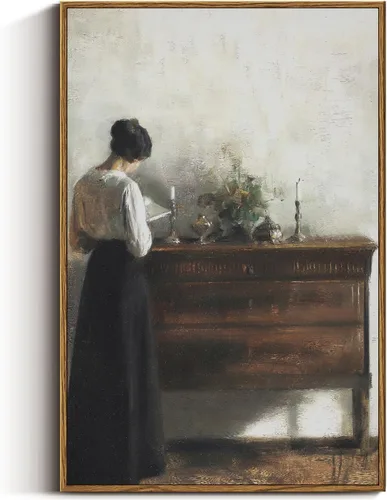 Miniatura 100 de VIYYIEA Arte de Pared en Lienzo Enmarcado Decoración del Hogar, Decoración de Granja Valles Ondulantes bajo Cielos Despejados Pintura de Pared