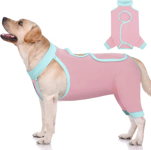 Miniatura 12 de ROZKITCH Manga de pierna para cirugía para perros, piernas traseras, macho y hembra para evitar lamer heridas, codo, rodillera, traje de Azul