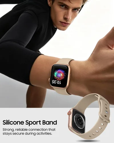 Miniatura 6 de TreasureMax - Correa deportiva compatible con Apple Watch de 38, 40, 41, 42, 44, 45, 46 y 49 mm, correa de silicona suave compatible con Apple Watch