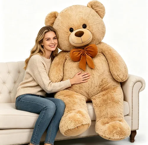 Miniatura 17 de MaoGoLan Oso de peluche gigante de 47 pulgadas, gran oso de peluche clásico para novia, novio, niños, 4 pies grande de peluche para decoración